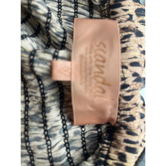 Animal Print Smocked Tiered Mini Dress Leopard Elephant Border Ruffle Boho SZ S - Picture 9 of 11